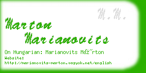 marton marianovits business card